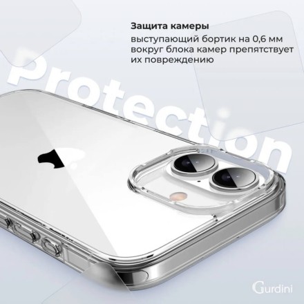 Чехол накладка для iPhone 16 Plus Gurdini Alba Series Protective (прозрачный)