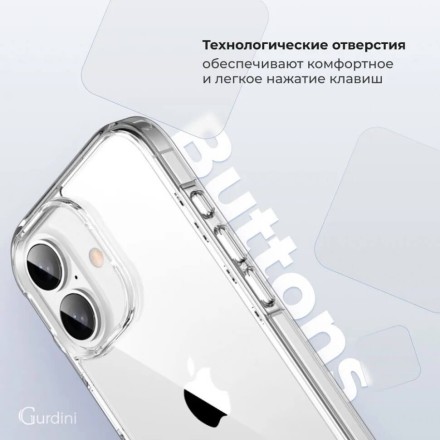 Чехол накладка для iPhone 16 Plus Gurdini Alba Series Protective (прозрачный)