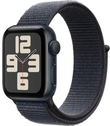 Часы Apple Watch SE 2, 44 мм ремешок Sport Loop (темная ночь/черный)